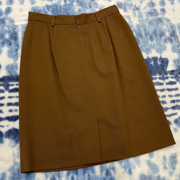 Vintage JH Collectables Tan 100% Pure Wool Skirt Size 8P 🍁🍂 Made in USA - Picture 4 of 7
